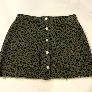 Mittoshop leopard denim mini skirt